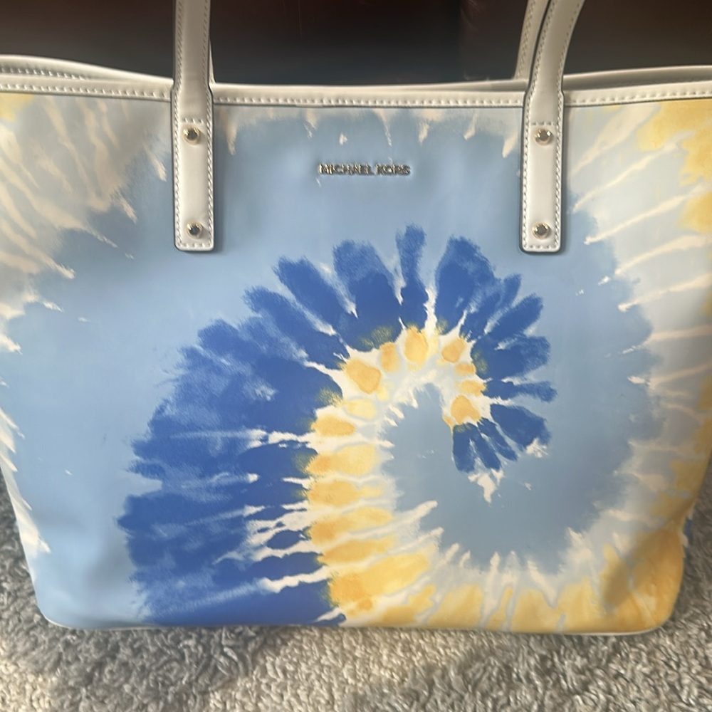 Michael Kors Vibrant Blue and Yellow large tote. NWT - Picture 9 of 13